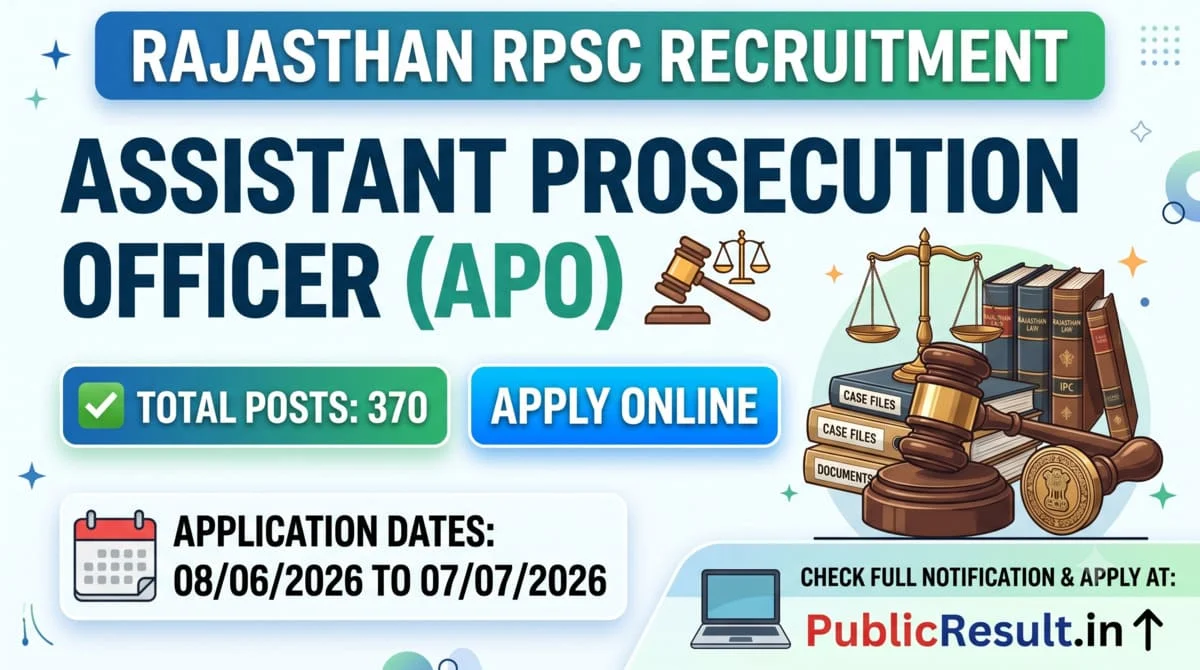 RPSC Assistant Prosecution Officer Recruitment 2026