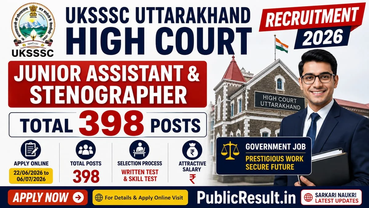 Uttarakhand High Court Junior Assistant & Stenographer Recruitment 2026