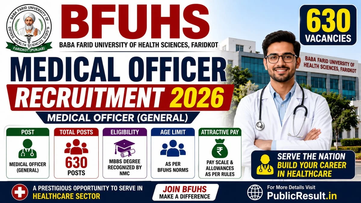 BFUHS Medical Officer (General) Recruitment 2026