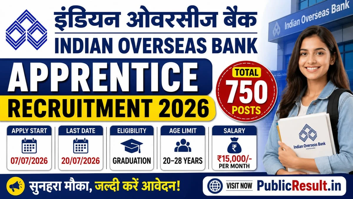 IOB Indian Overseas Bank Apprentice Recruitment 2026