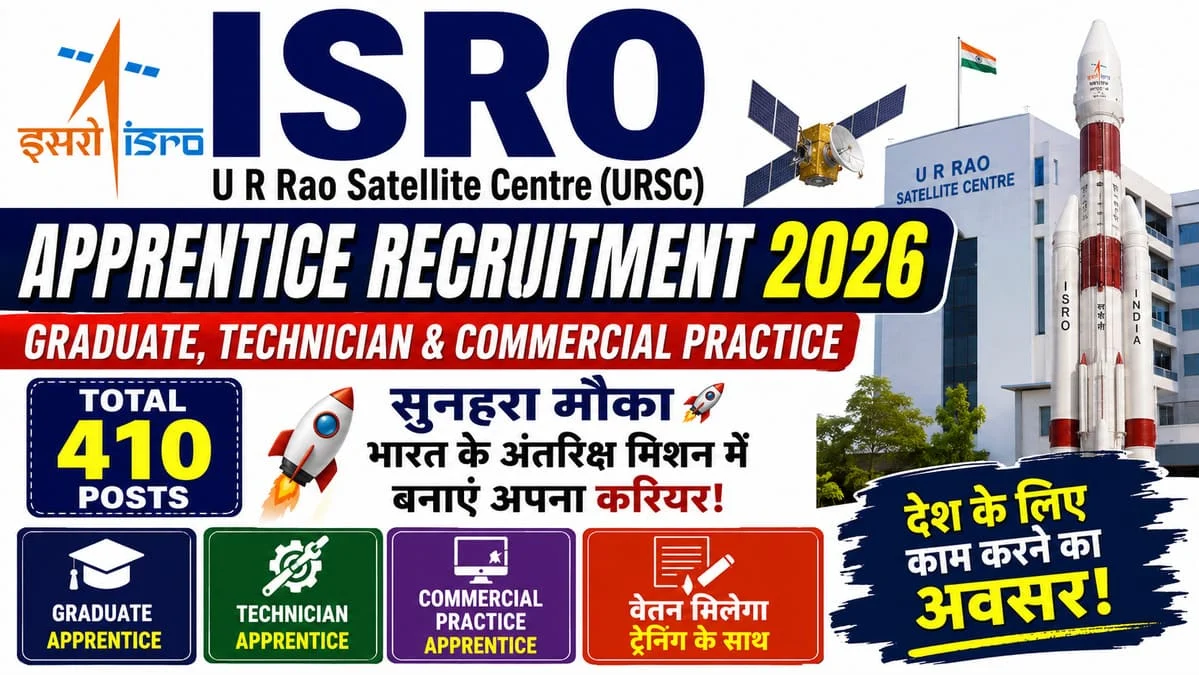 ISRO Graduate, Technician & Commercial Practice Apprenticeship Recruitment 2026