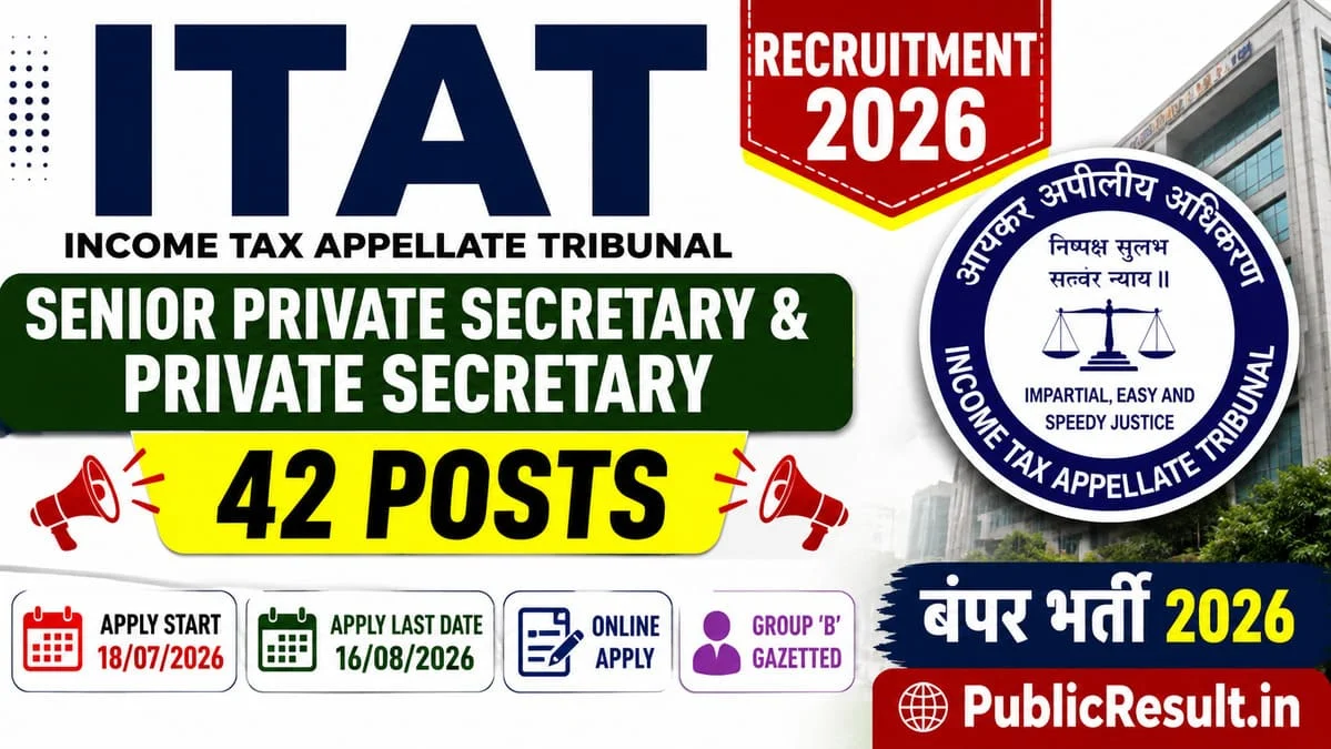 ITAT Senior Private Secretary & Private Secretary Recruitment 2026