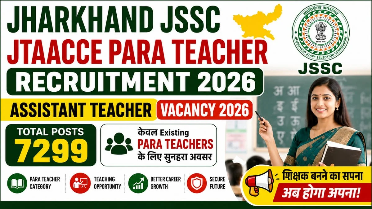 Jharkhand JSSC JTAACCE Para Teacher Recruitment 2026 - Apply