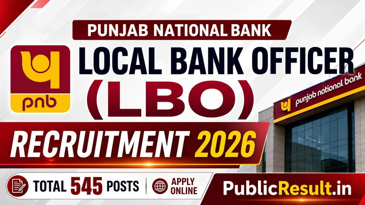 PNB Local Bank Officer (LBO) Recruitment 2026