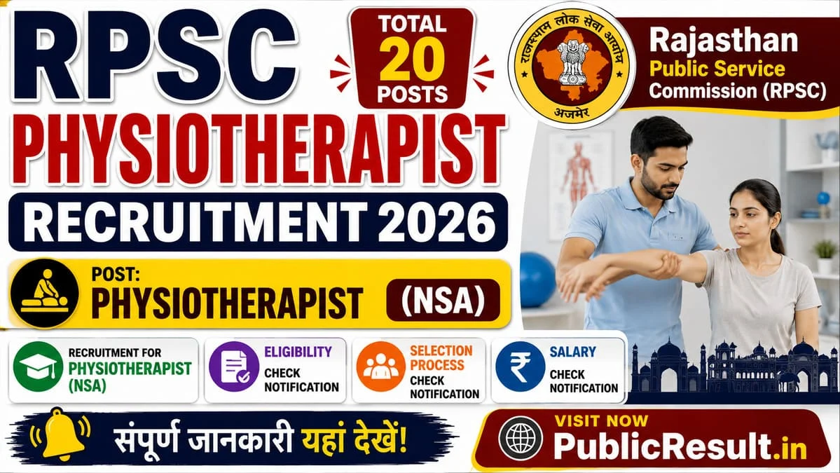 RPSC Physiotherapist Recruitment 2026