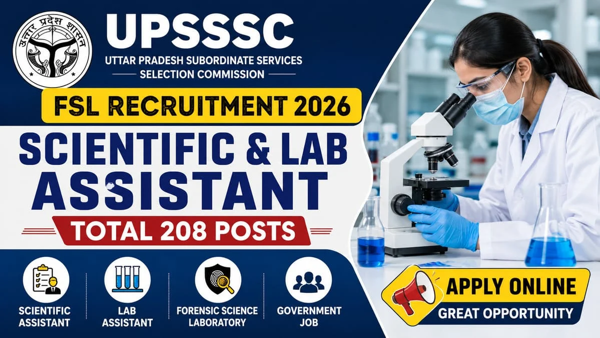 UPSSSC Scientific Assistant & Lab Assistant Recruitment 2026