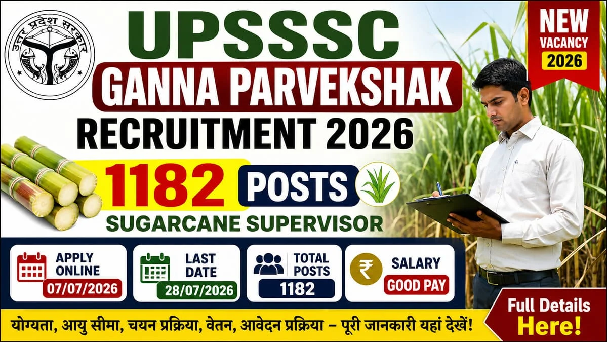 Uttar Pradesh UP Cane Supervisor Recruitment 2026