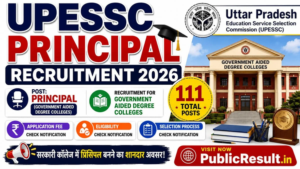 Uttar Pradesh UPESSC Principal Recruitment 2026
