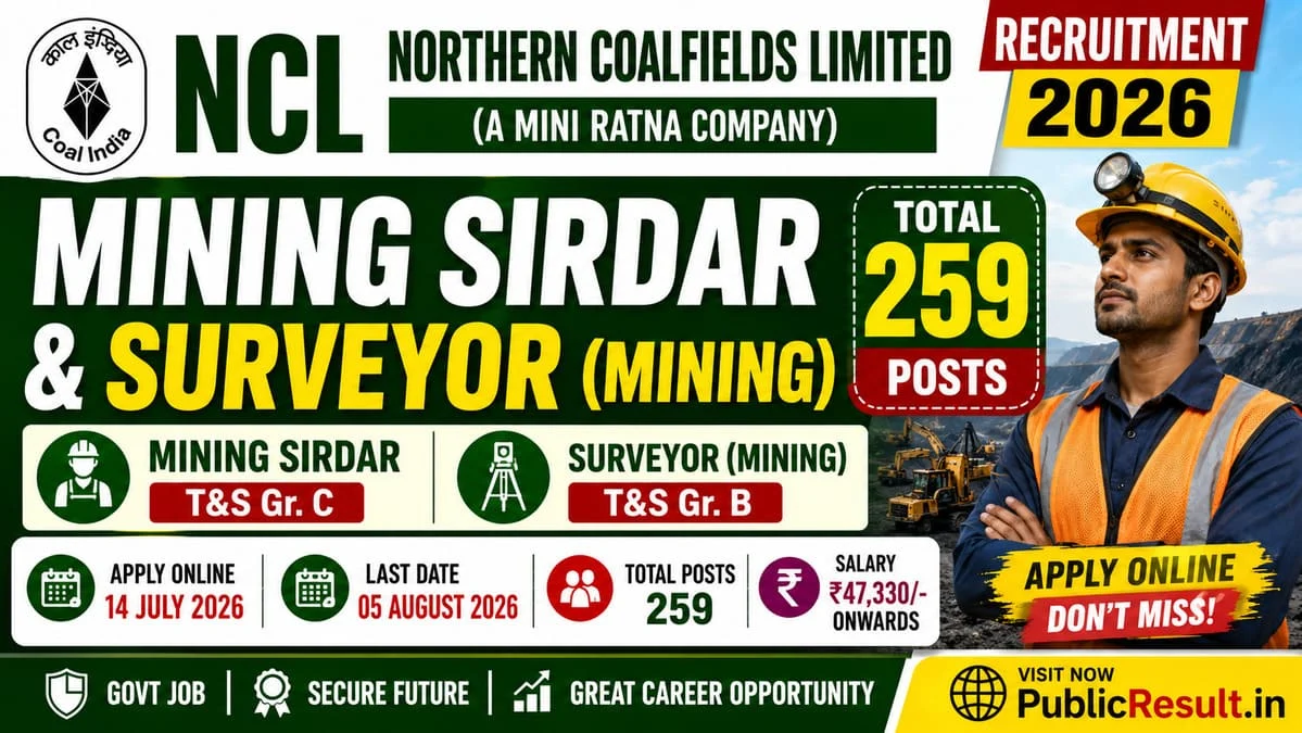 ncl Mining Sirdar and Surveyor Recruitment 2026