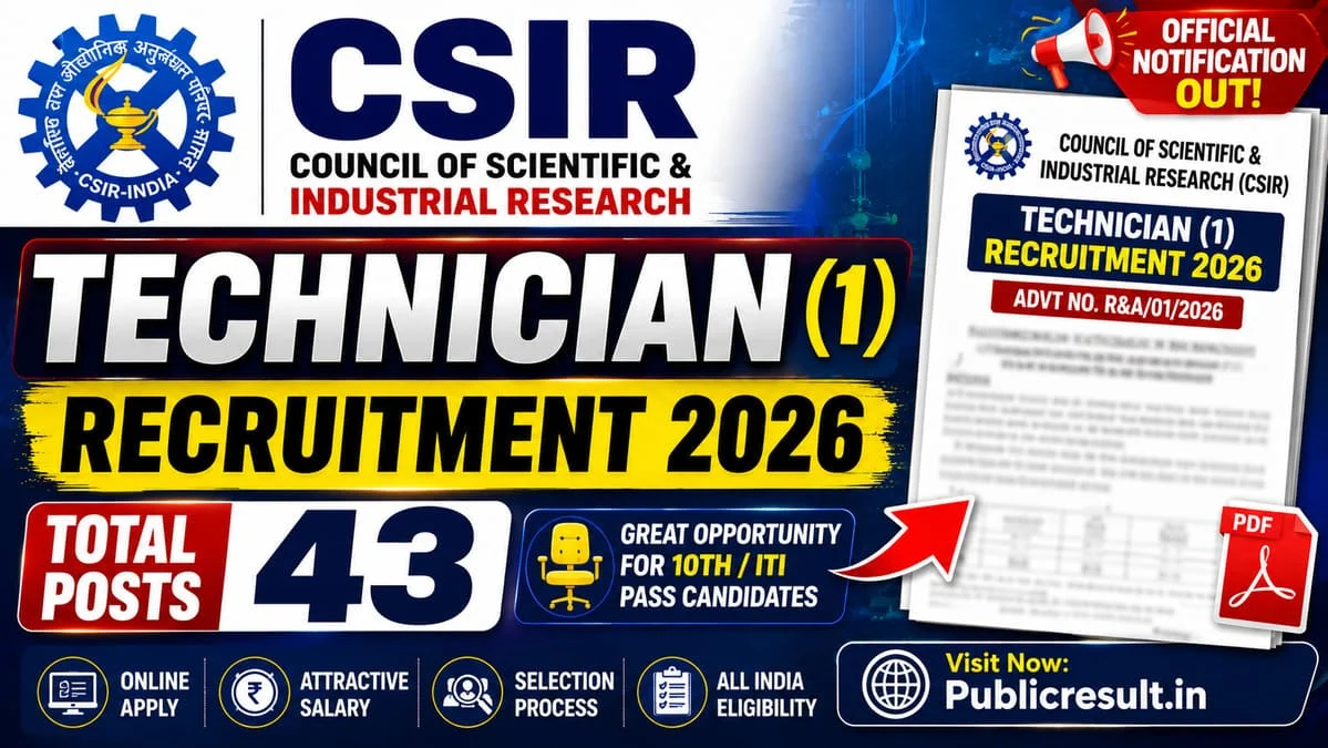 CSIR Technician Recruitment 2026