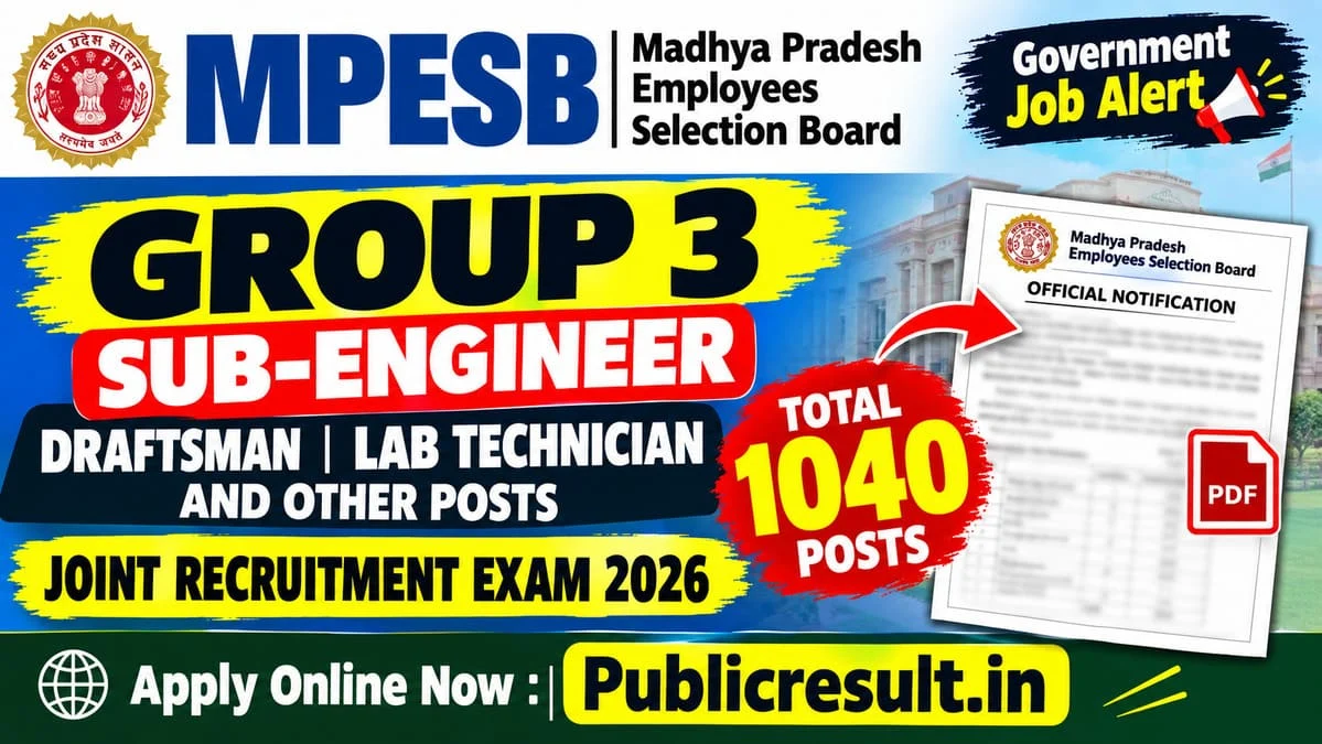 MPESB Group 3 Sub-Engineer Recruitment 2026