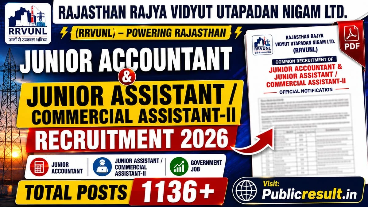 RRVUNL Junior Accountant & Junior Assistant Recruitment 2026