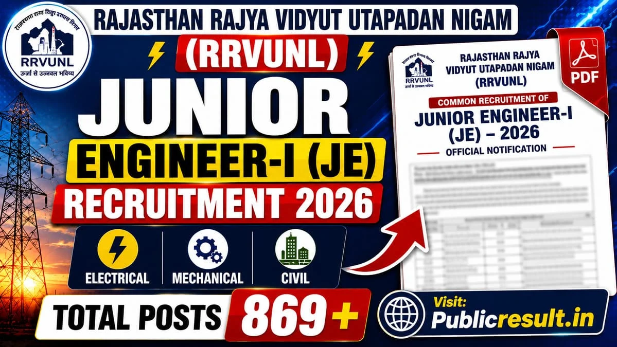 RRVUNL Junior Engineer-I Recruitment 2026