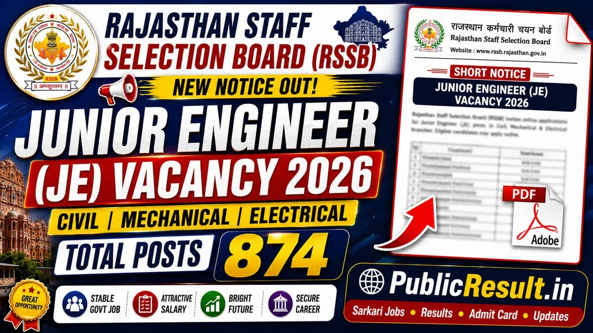 RSSB Junior Engineer (JE) Recruitment 2026