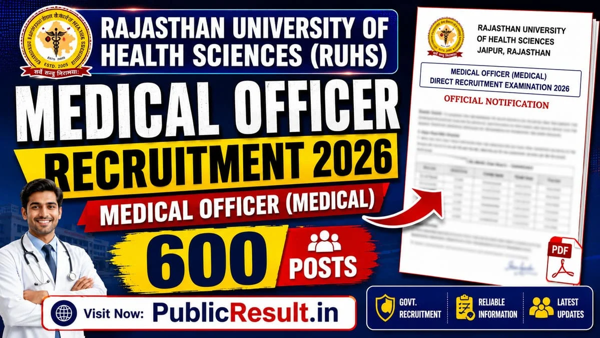 RUHS Medical Officer Recruitment 2026