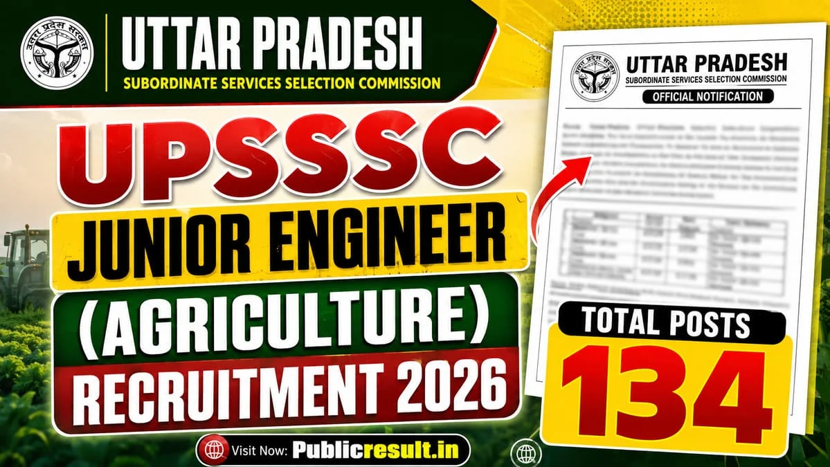 UPSSSC Junior Engineer (Agriculture) Recruitment 2026