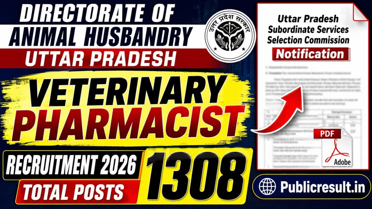 UPSSSC Veterinary Pharmacist Recruitment 2026