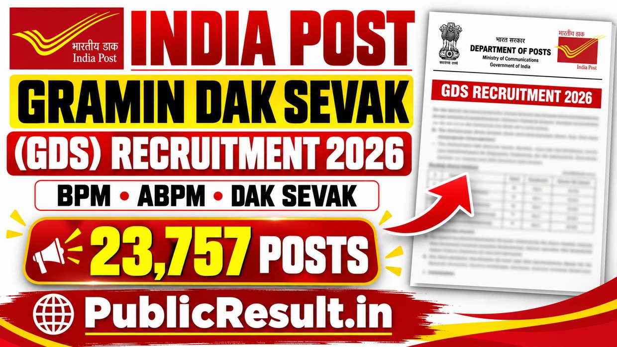 India Post Gramin Dak Sevak GDS Recruitment 2026 for 23,757 BPM ABPM and Dak Sevak posts