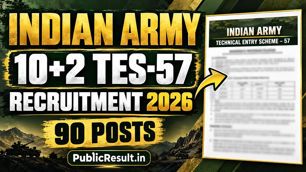 Indian Army 10+2 TES-57 Recruitment 2026 for 90 posts