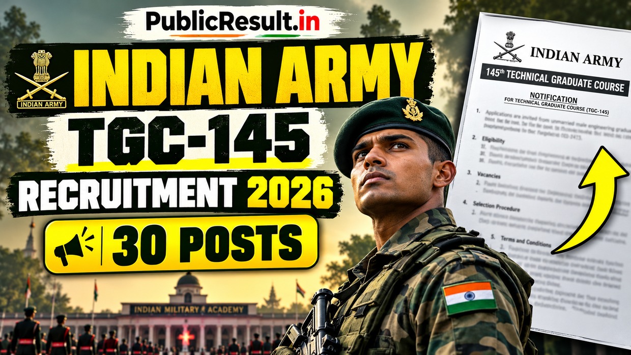 Indian Army TGC-145 Recruitment 2026 for 30 Posts
