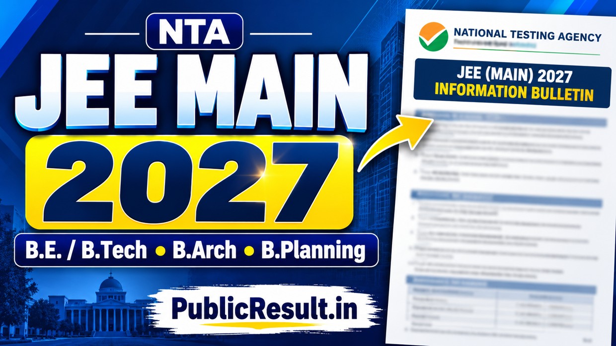 NTA JEE Main 2027 for B.E. B.Tech B.Arch and B.Planning