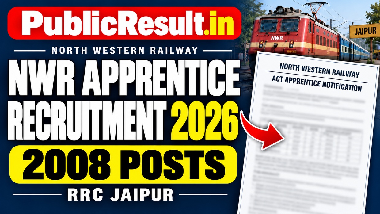 NWR Apprentice Recruitment 2026 - 2008 Posts - PublicResult.in