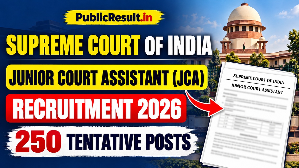 Supreme Court of India Junior Court Assistant Recruitment 2026 – 250 tentative posts