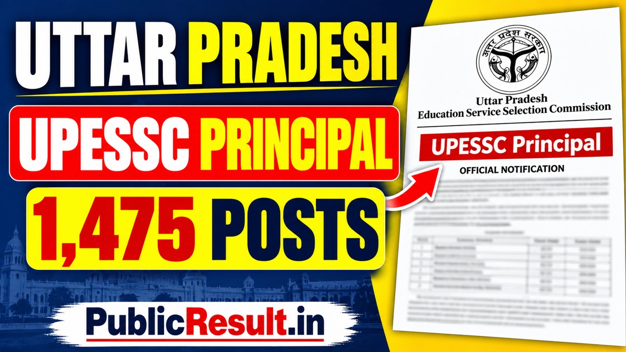 UPESSC Principal Recruitment 2026 1475 Posts