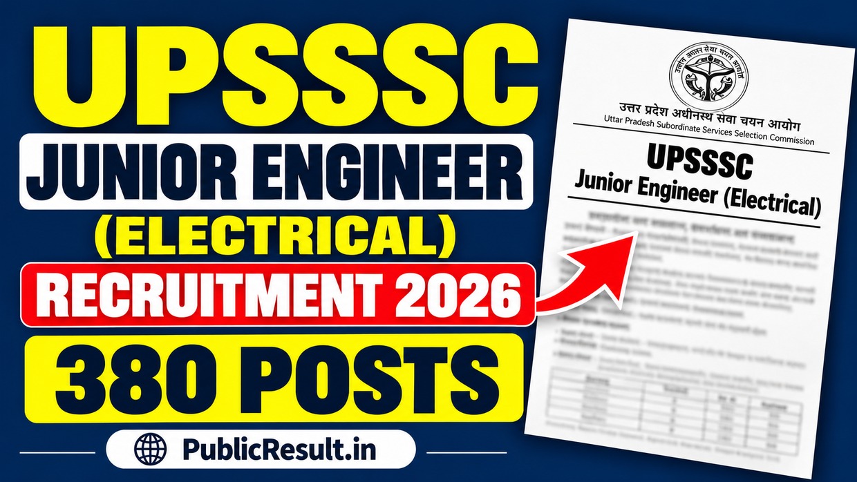 UPSSSC Junior Engineer Electrical Recruitment 2026 – 380 Posts